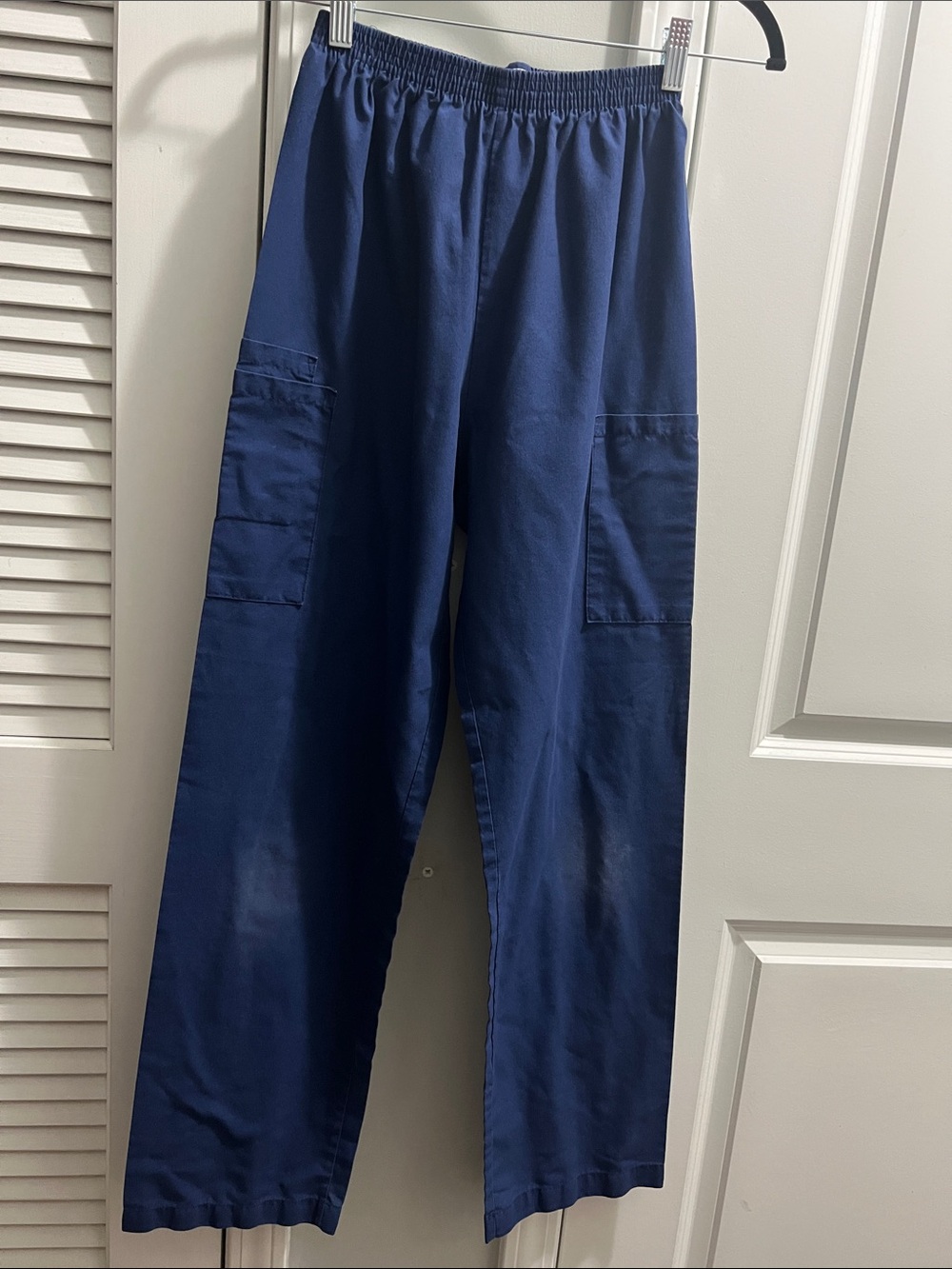 Medline Angelstat Women's Navy Cargo Scrub Pants with Elastic Waist Size Small